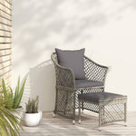 -Delige Loungeset Met Kussens Poly Rattan