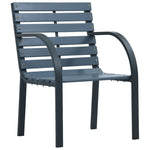 Tuinstoelen 2 St Massief Vurenhout En Gepoedercoat Staal Grijs