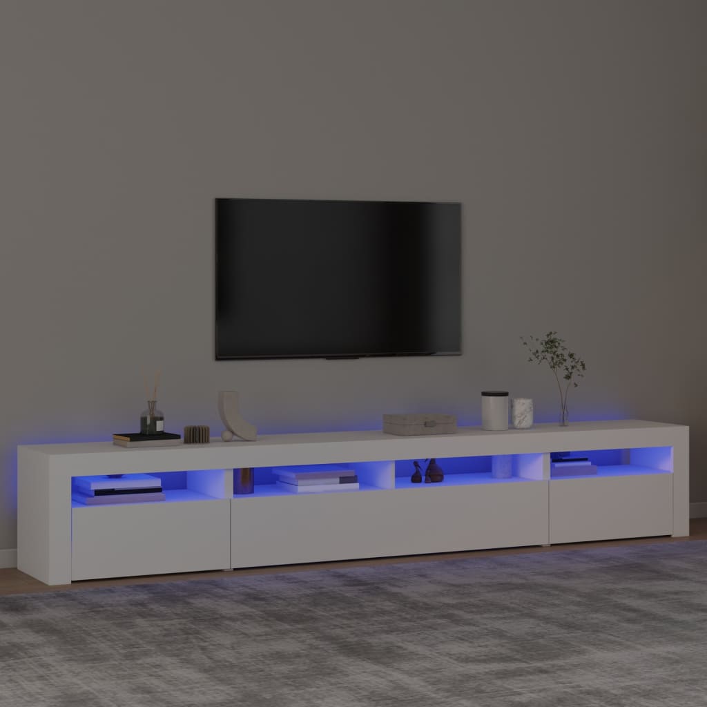 Tv-Meubel Met Led-Verlichting 180X35X40 Cm Wit