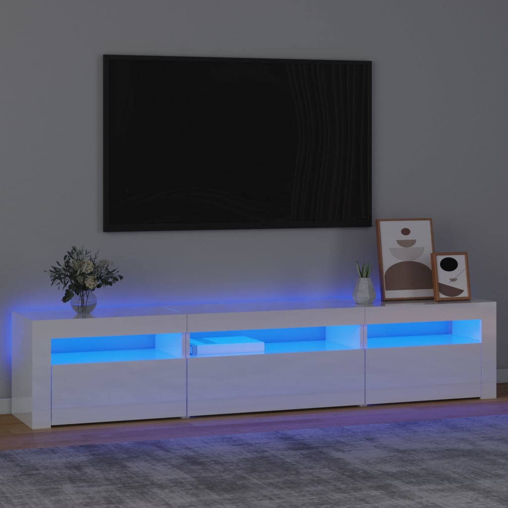 Tv-Meubel Met Led-Verlichting 180X35X40 Cm Wit