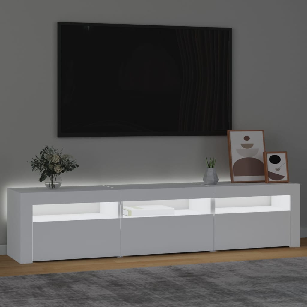 Tv-Meubel Met Led-Verlichting 180X35X40 Cm Wit