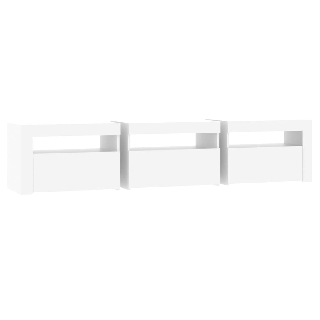 Tv-Meubel Met Led-Verlichting 180X35X40 Cm Wit