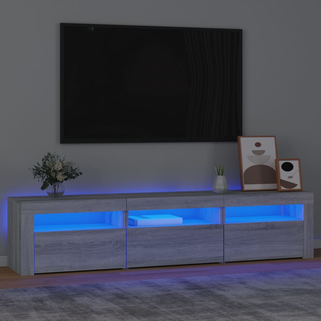 Tv-Meubel Met Led-Verlichting 180X35X40 Cm Wit