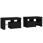 Nachtkastjes 2 St Led-Verlichting 70X36,5X40 Cm Hoogglans