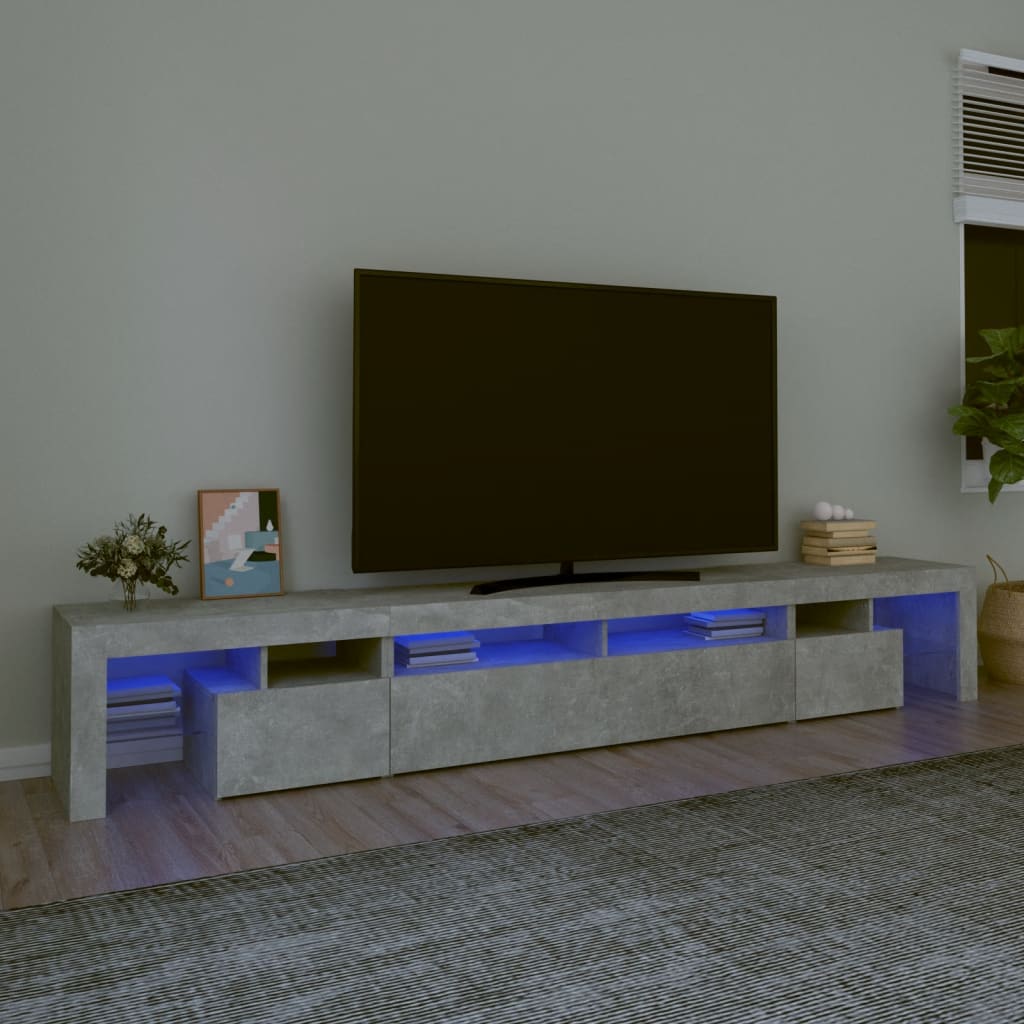 Tv-Meubel Met Led-Verlichting 260X36,5X40 Cm Eiken