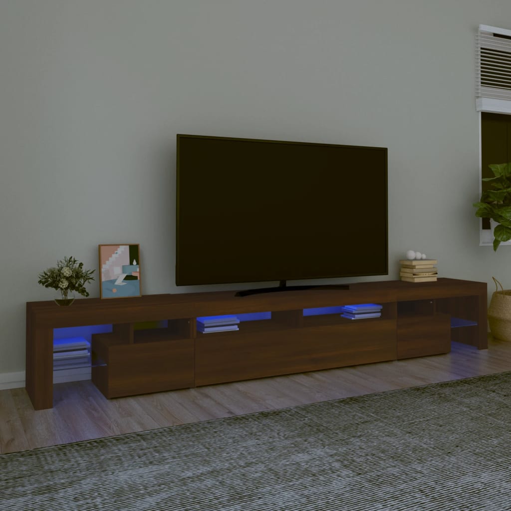 Tv-Meubel Met Led-Verlichting 200X36,5X40 Cm Eiken