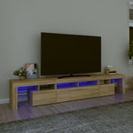 Tv-Meubel Met Led-Verlichting 200X36,5X40 Cm Eiken
