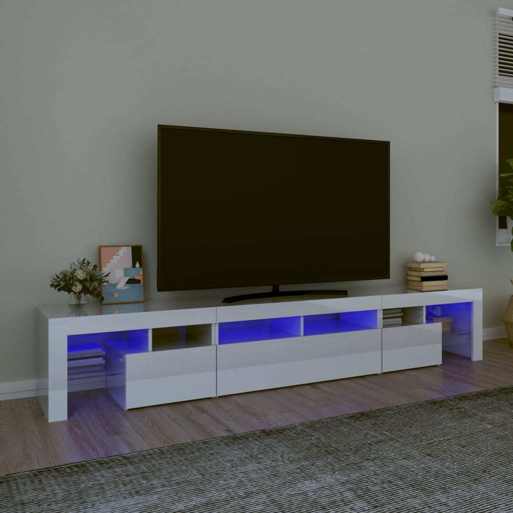 Tv-Meubel Met Led-Verlichting 200X36,5X40 Cm Eiken
