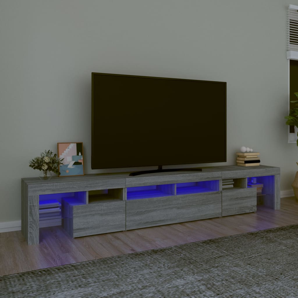 Tv-Meubel Met Led-Verlichting 260X36,5X40 Cm Eiken
