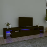 Tv-Meubel Met Led-Verlichting 215X36,5X40 Cm Bruineikenkleurig