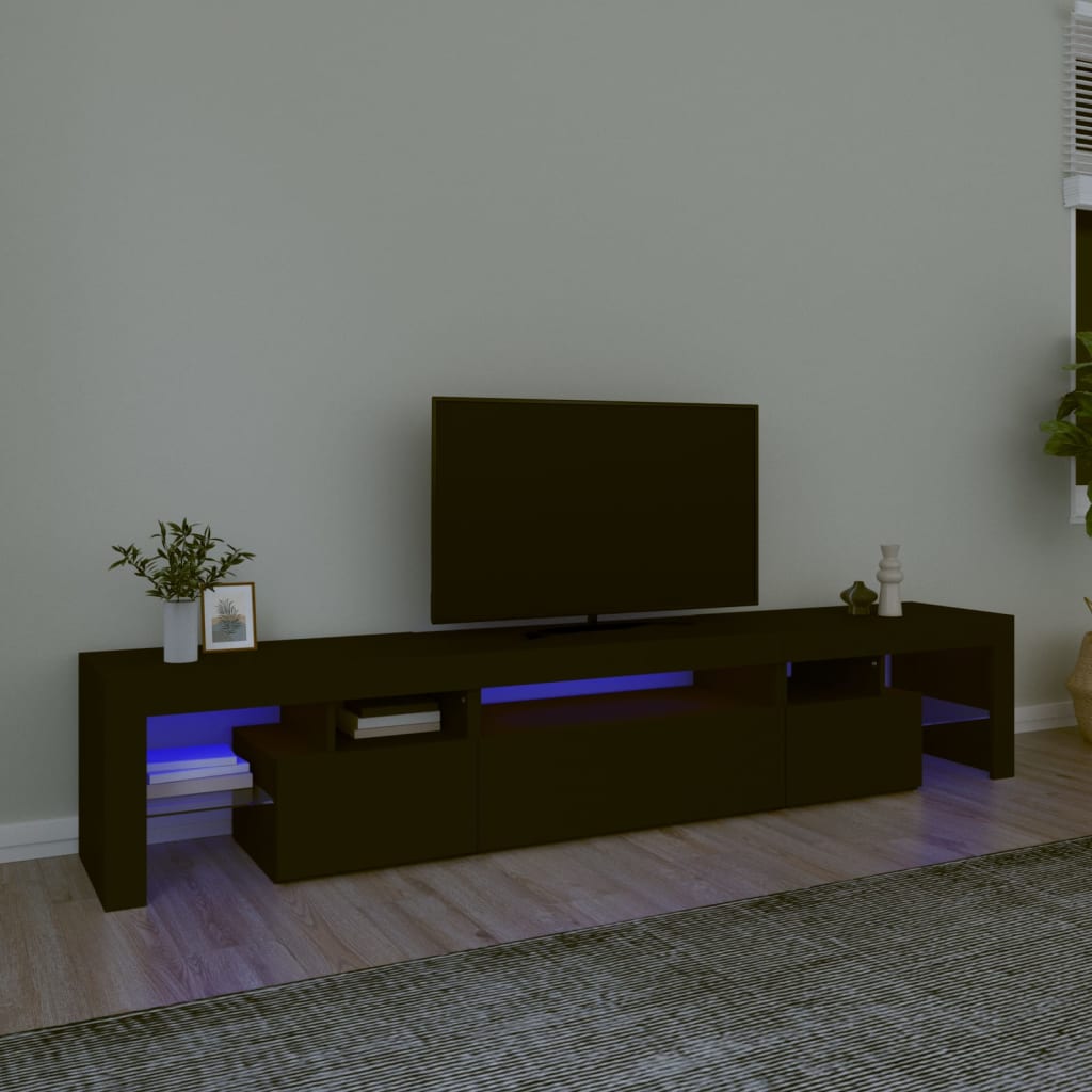 Tv-Meubel Met Led-Verlichting 200X36,5X40 Cm Eiken