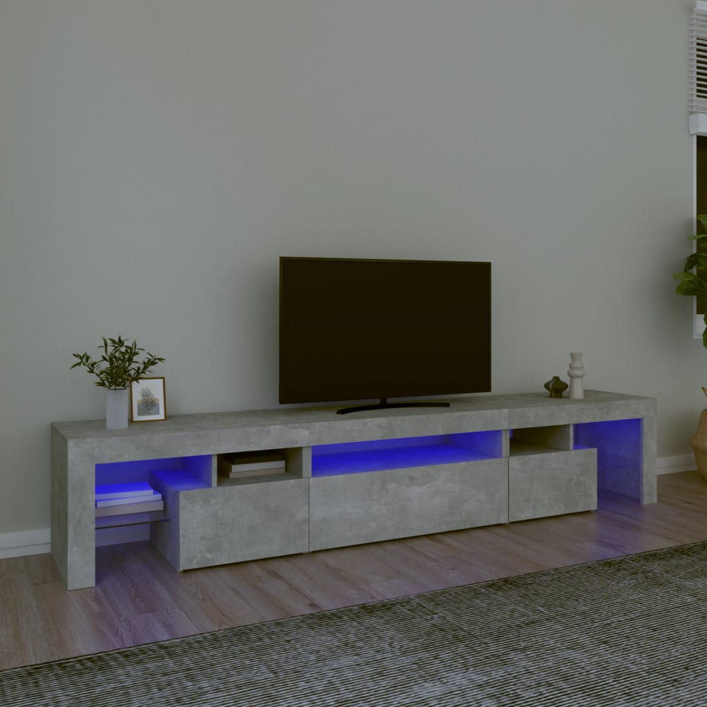 Tv-Meubel Met Led-Verlichting 260X36,5X40 Cm Eiken