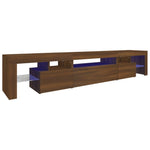 Tv-Meubel Met Led-Verlichting 215X36,5X40 Cm Bruineikenkleurig