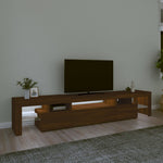 Tv-Meubel Met Led-Verlichting 215X36,5X40 Cm Bruineikenkleurig