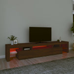 Tv-Meubel Met Led-Verlichting 215X36,5X40 Cm Bruineikenkleurig