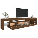 Tv-Meubel Met Led-Verlichting 215X36,5X40 Cm Bruineikenkleurig