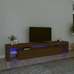 Tv-Meubel Met Led-Verlichting 215X36,5X40 Cm Bruineikenkleurig