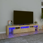 Tv-Meubel Met Led-Verlichting 260X36,5X40 Cm Eiken