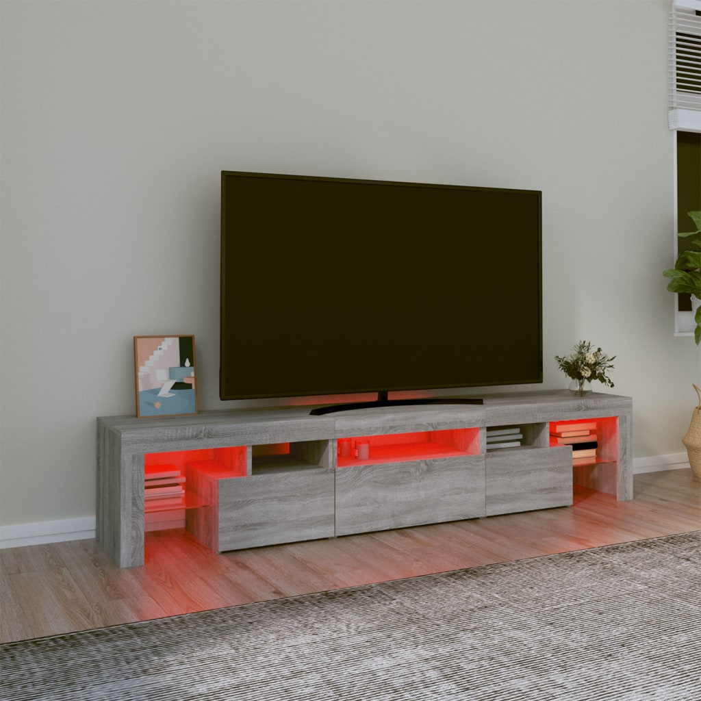 Tv-Meubel Met Led-Verlichting 200X36,5X40 Cm Eiken