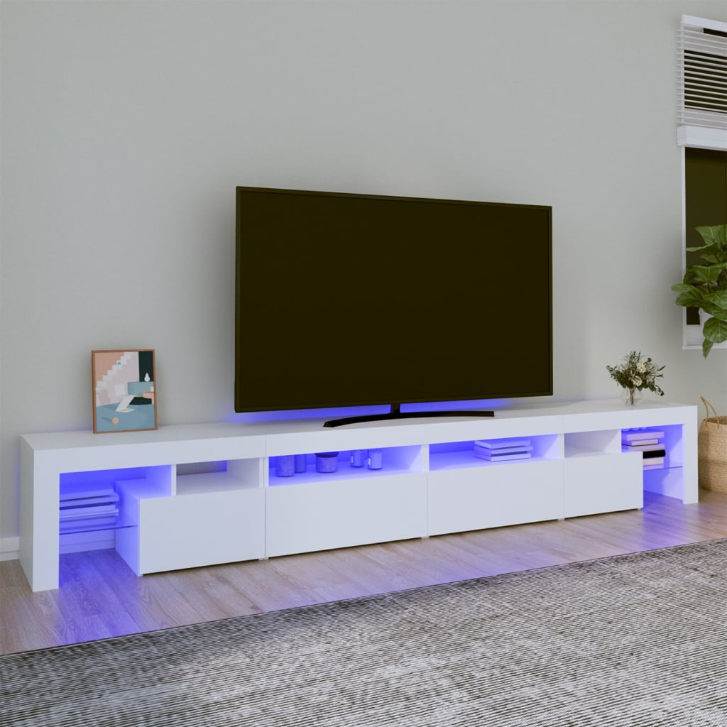 Tv-Meubel Met Led-Verlichting 215X36,5X40 Cm Bruineikenkleurig