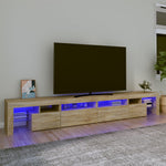 Tv-Meubel Met Led-Verlichting 200X36,5X40 Cm Eiken