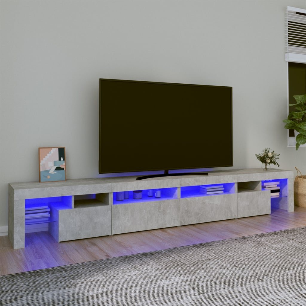 Tv-Meubel Met Led-Verlichting 215X36,5X40 Cm Bruineikenkleurig