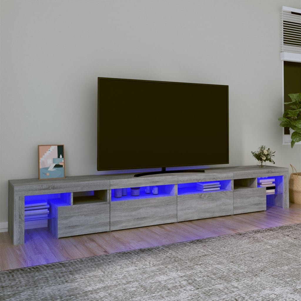 Tv-Meubel Met Led-Verlichting 260X36,5X40 Cm Eiken
