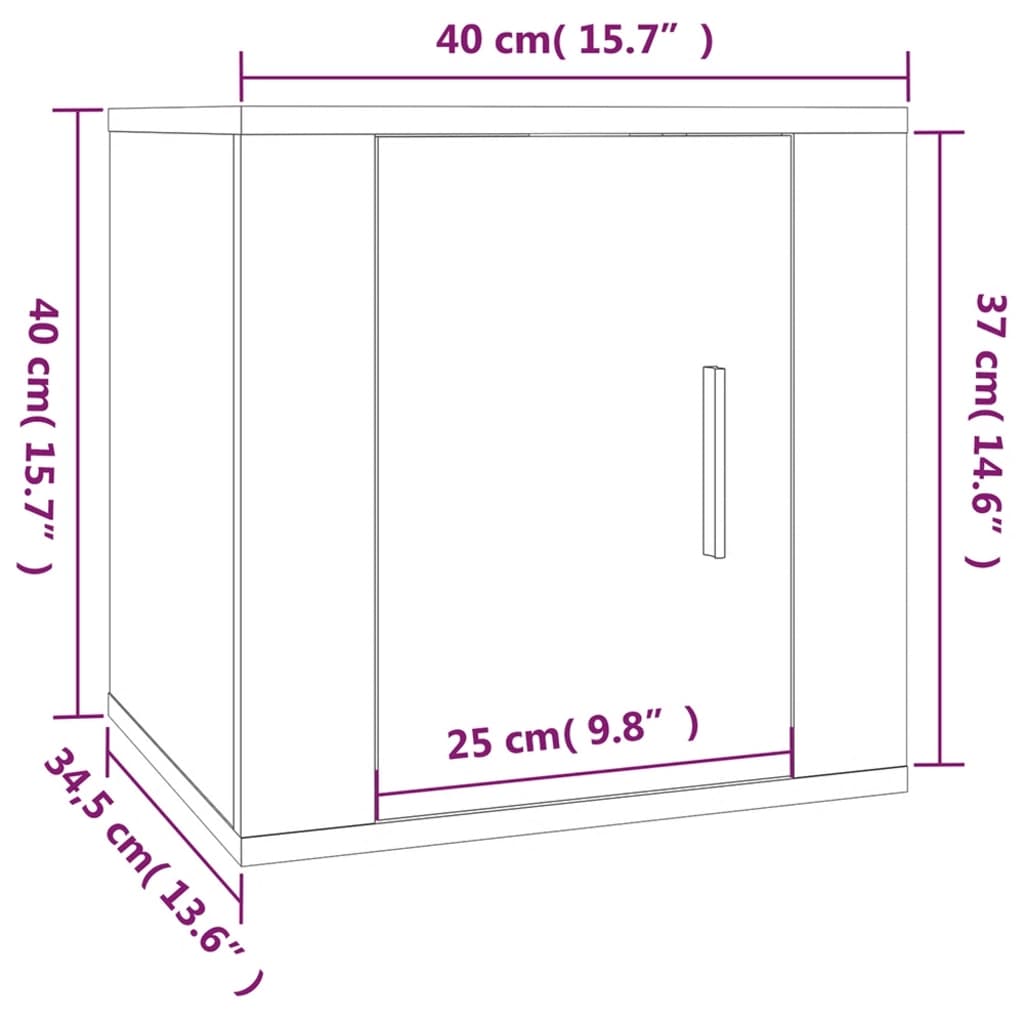 Tv-Wandmeubel 40X34,5X Betongrijs