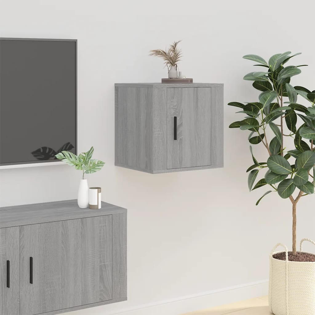 Tv-Wandmeubel 40X34,5X Eikenkleurig Grijs Sonoma