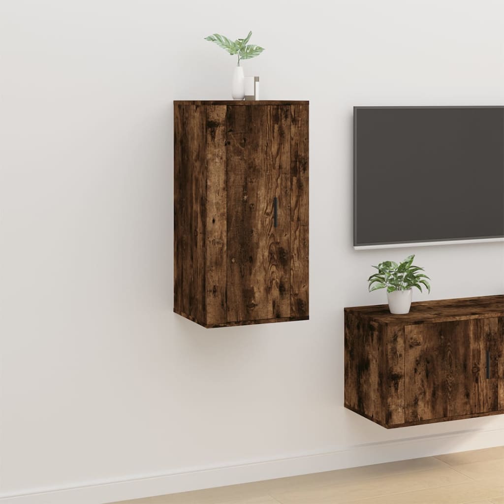 Tv-Wandmeubel 40X34,5X Kleurig Gerookt Eiken