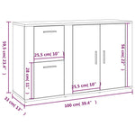 Dressoir 100X33X59,5 Cm Bewerkt Hout Eikenkleurig