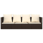 Loungebed Met Kussens Poly Rattan