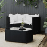 -Delige Loungeset Met Kussens Poly Rattan