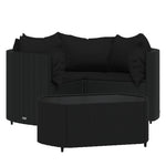 -Delige Loungeset Met Kussens Poly Rattan