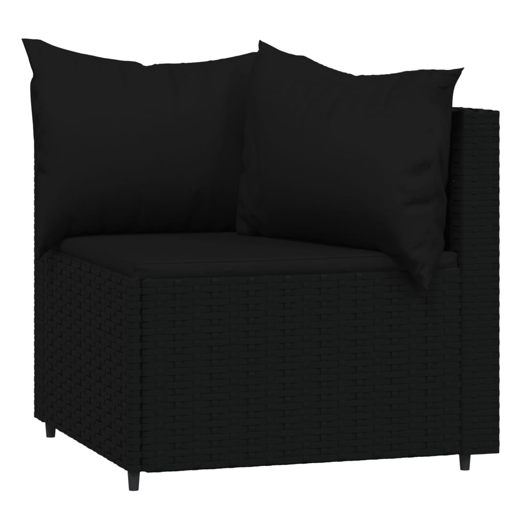-Delige Loungeset Met Kussens Poly Rattan