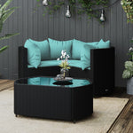 -Delige Loungeset Met Kussens Poly Rattan