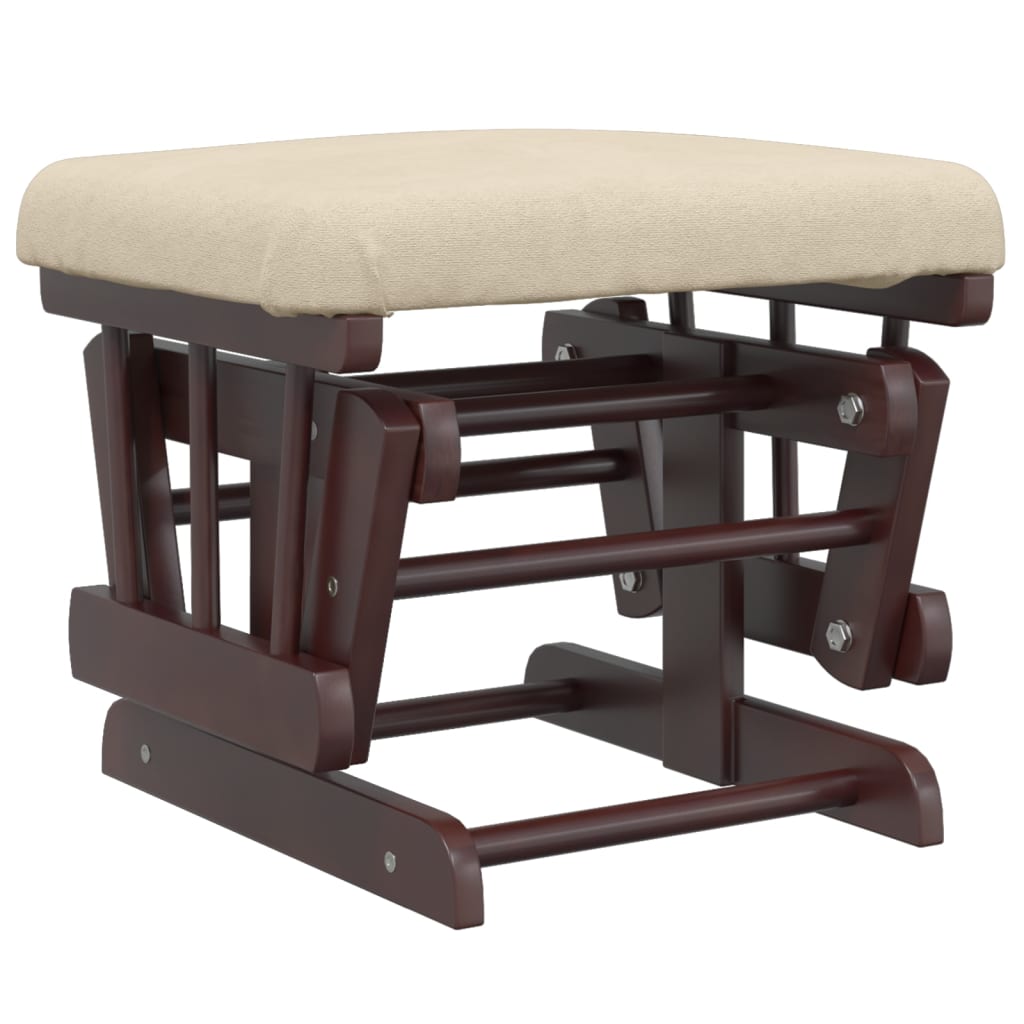 Schuifstoel Met Voetenbank Stof Wit