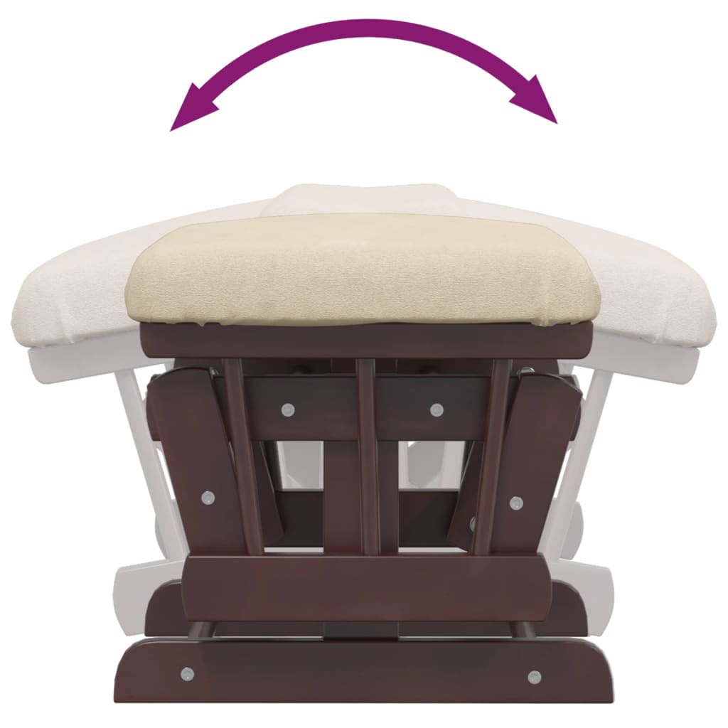 Schuifstoel Met Voetenbank Stof Wit