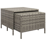 -Delige Loungeset Met Kussens Poly Rattan