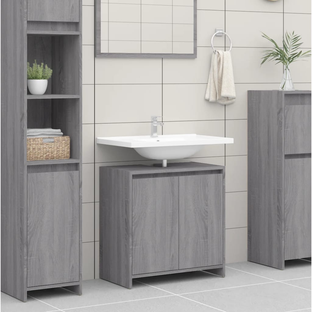 Badkamerkast 60X33X61 Cm Bewerkt Hout