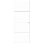 Binnendeur 76X201,5 Cm Gehard Glas En Aluminium Smal Wit En Transparant