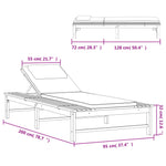 Ligbed Met Lig- En Hoofdkussen Massief Acaciahout