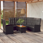 -Delige Loungeset Met Kussens Poly Rattan