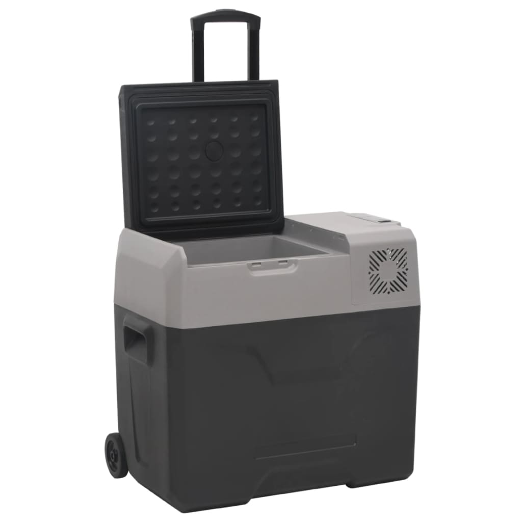 Koelbox Met Wielen En Handvat Polypropeen Zwart En Grijs