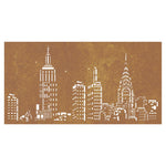 Wanddecoratie Tuin Skyline-Ontwerp 105X55 Cm Cortenstaal