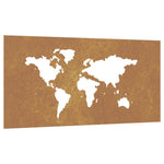Wanddecoratie Tuin Wereldkaartontwerp 105X55 Cm Cortenstaal