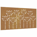 Wanddecoratie Tuin Bloemenontwerp 105X55 Cm Cortenstaal