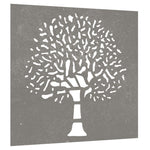 Wanddecoratie Tuin Boomontwerp 55X55 Cm Cortenstaal