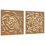 Wanddecoratie Tuin 2 St Rozenontwerp 55X55 Cm Cortenstaal