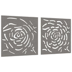 Wanddecoratie Tuin 2 St Rozenontwerp 55X55 Cm Cortenstaal